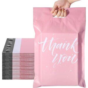 10x13 100 Pcs | Upgrade Design Shipping Bags with Handle | Plastic Mailing Bags